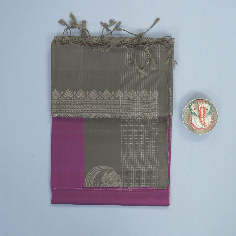 Hayagrivas Purple Handloom Soft Silk Saree KBF883H9-1