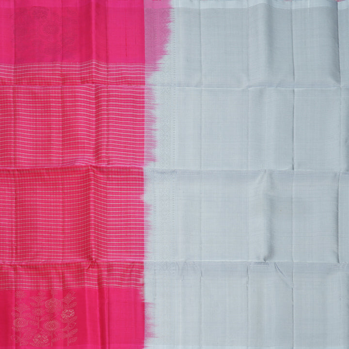 Hayagrivas Pink Handloom Soft Silk Saree KBF885H11-1