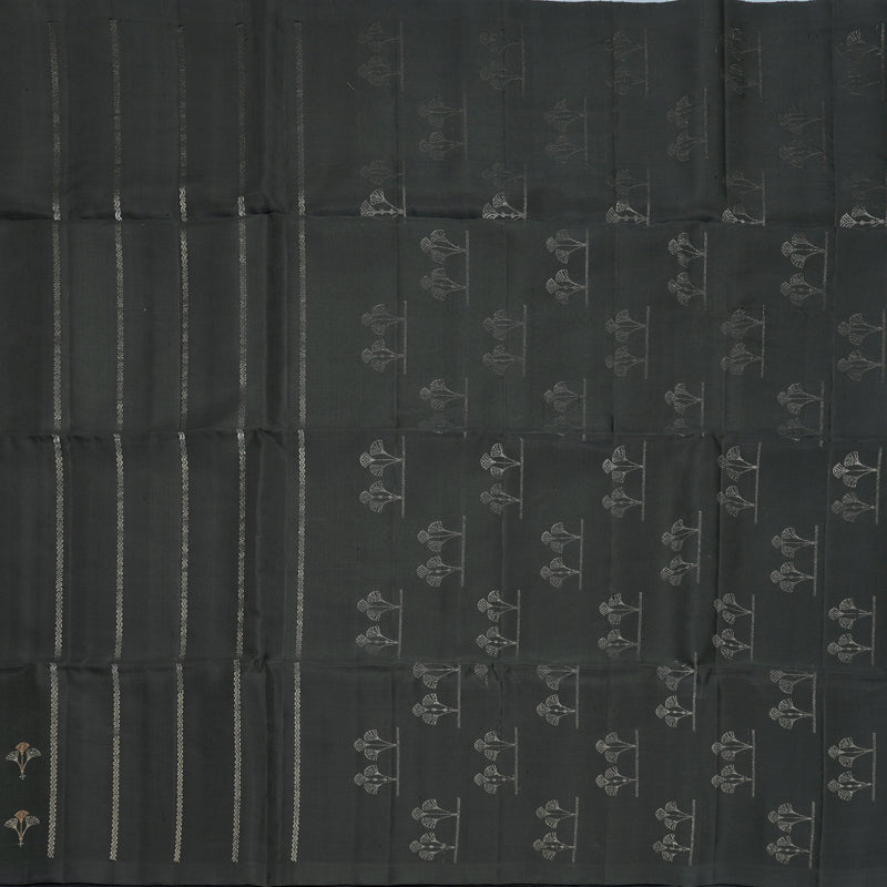 Hayagrivas Black Handloom Soft Silk Saree KBF885H12-1