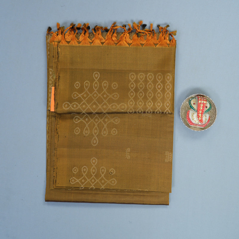 Hayagrivas Honey Mustard Handloom Soft Silk Saree KBF885H15-1