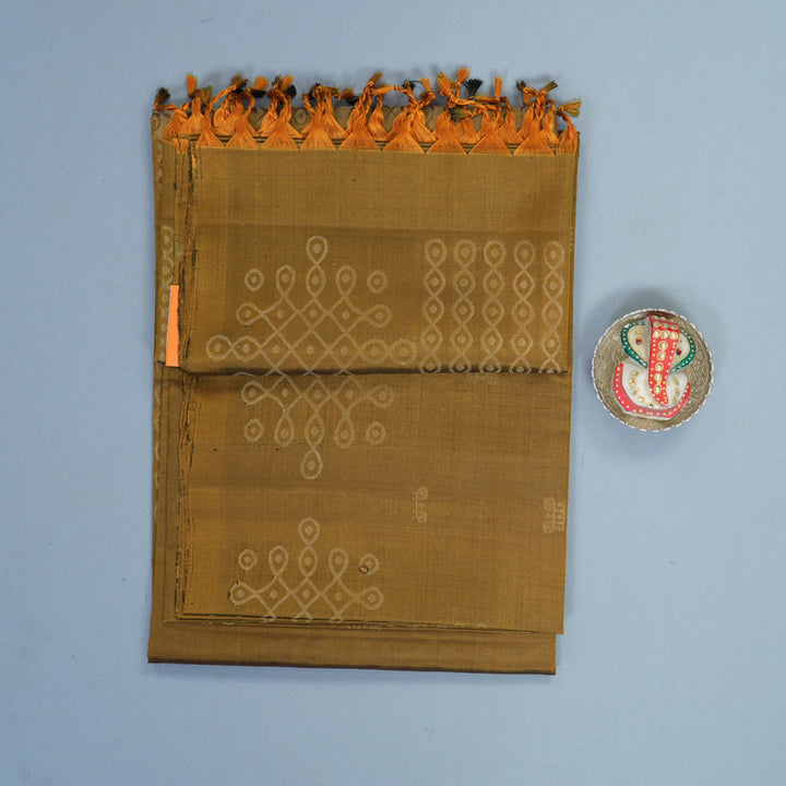 Hayagrivas Honey Mustard Handloom Soft Silk Saree KBF885H15-1
