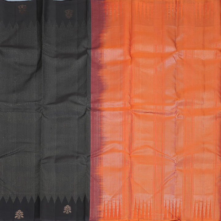 Hayagrivas Kanchana Brown Handloom Soft Silk Saree KBF885H17-2