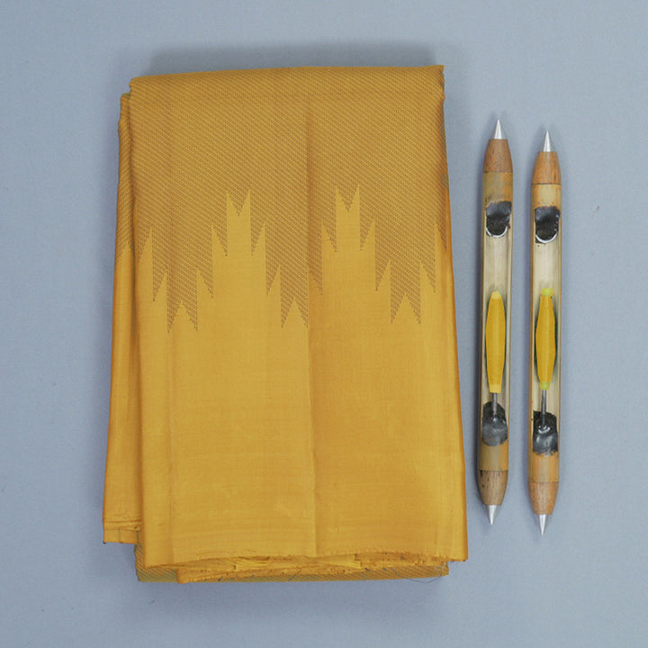 Hayagrivas Mustard Yellow Handloom Soft Silk Saree KBF885H18-5