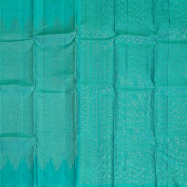 Hayagrivas Handloom Blue-Green Soft Silk Saree KBF885H20-1