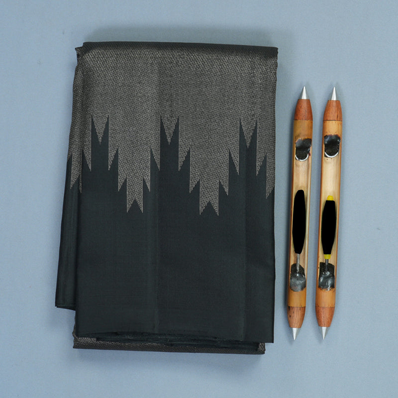 Hayagrivas Black Handloom Soft Silk Saree KBF885H20-2
