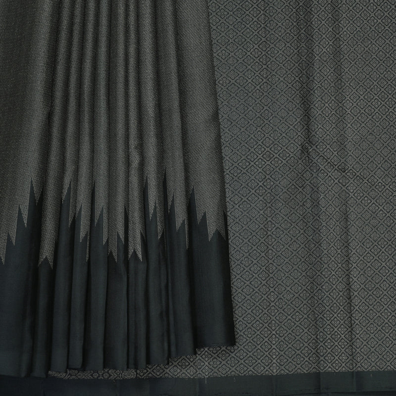 Hayagrivas Black Handloom Soft Silk Saree KBF885H20-2