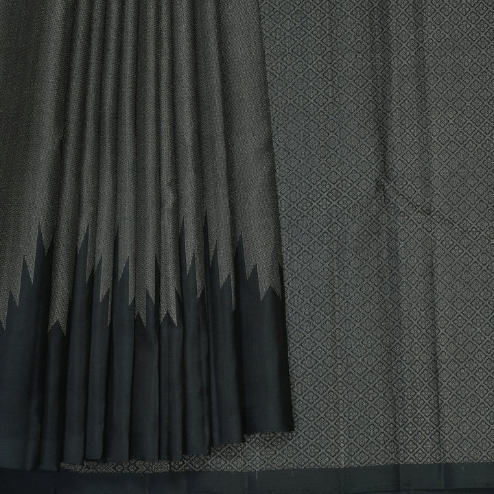 Hayagrivas Black Handloom Soft Silk Saree KBF885H20-2