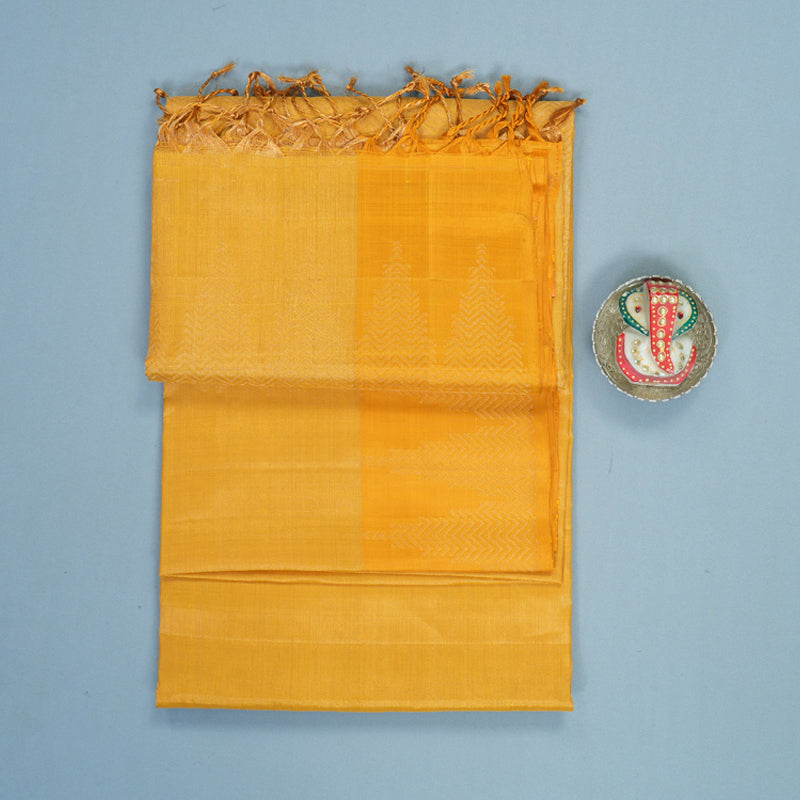 Hayagrivas Mustard Yellow Handloom Soft Silk Saree KBF887H2-2