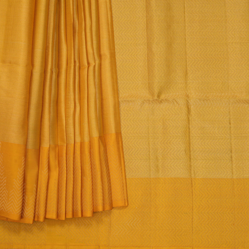 Hayagrivas Mustard Yellow Handloom Soft Silk Saree KBF887H2-2