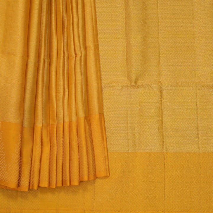 Hayagrivas Mustard Yellow Handloom Soft Silk Saree KBF887H2-2
