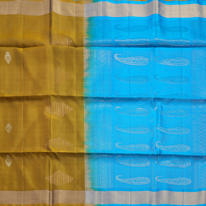 Hayagrivas Honey Mustard Handloom Soft Silk Saree KBF887H3-1