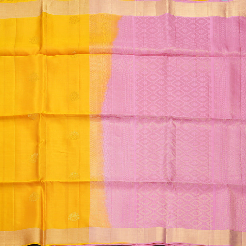 Hayagrivas Yellow Handloom Soft Silk Saree KBF887H6-1