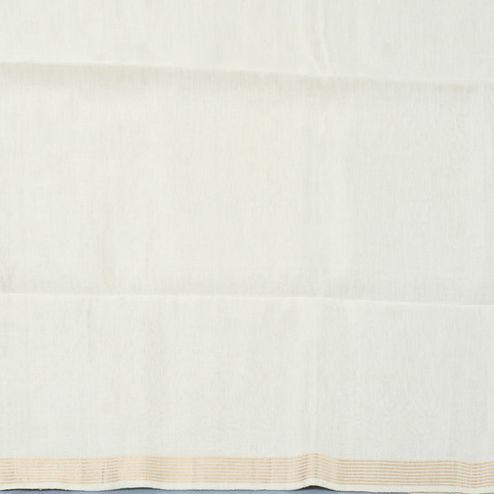 Hayagrivas Half-White Handloom Soft Silk Saree KBF887H7-3