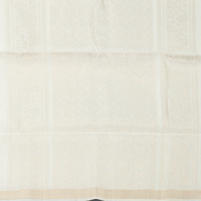 Hayagrivas Half-White Handloom Soft Silk Saree KBF887H7-3