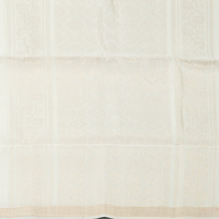 Hayagrivas Half-White Handloom Soft Silk Saree KBF887H7-3