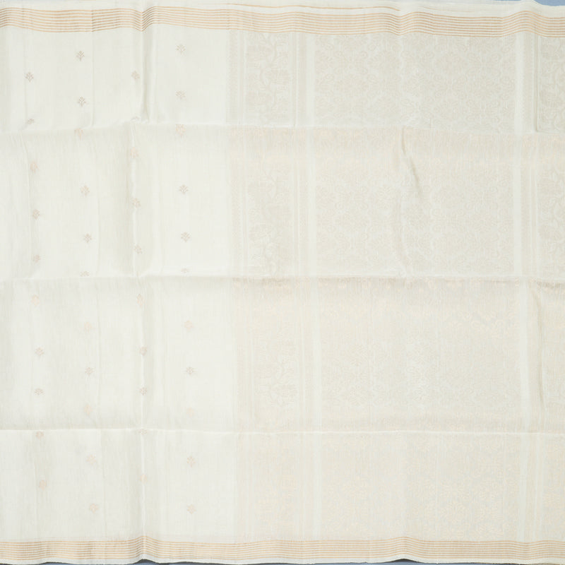 Hayagrivas Half-White Handloom Soft Silk Saree KBF887H7-3