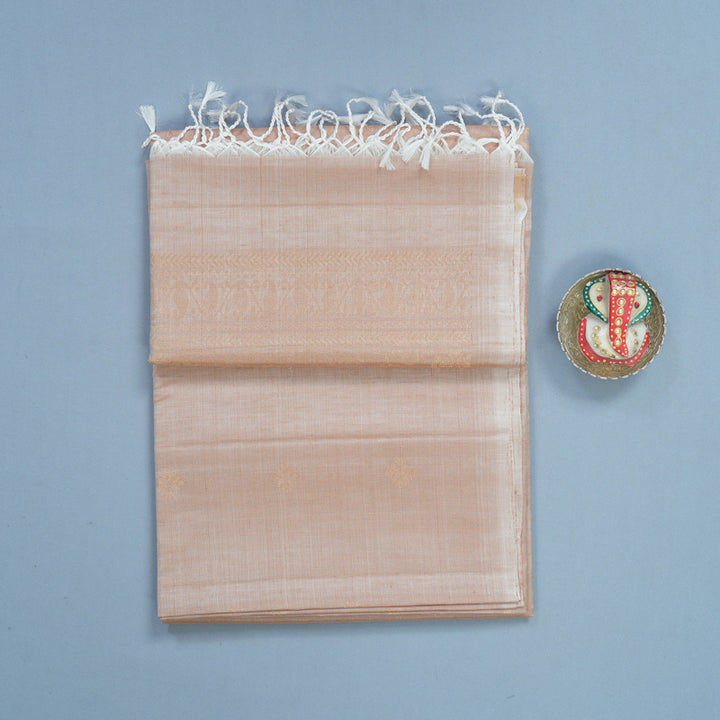 Hayagrivas Creamy Peach Handloom Soft Silk Saree KBF887H7-7