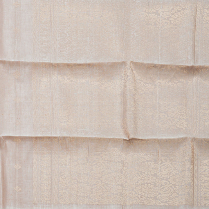 Hayagrivas Creamy Peach Handloom Soft Silk Saree KBF887H7-7