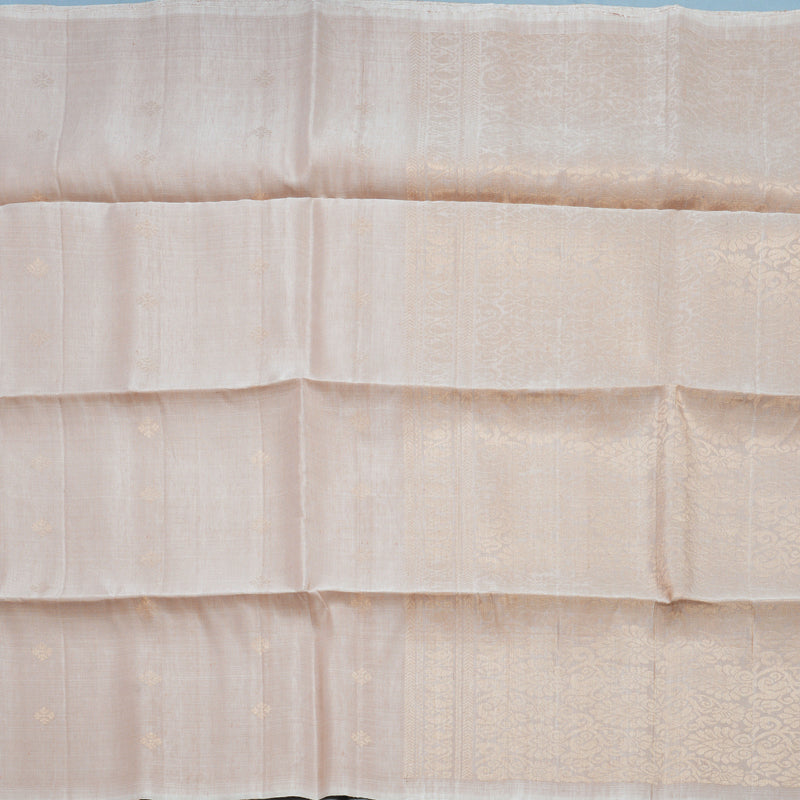 Hayagrivas Creamy Peach Handloom Soft Silk Saree KBF887H7-7