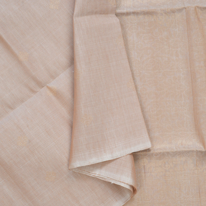 Hayagrivas Creamy Peach Handloom Soft Silk Saree KBF887H7-7