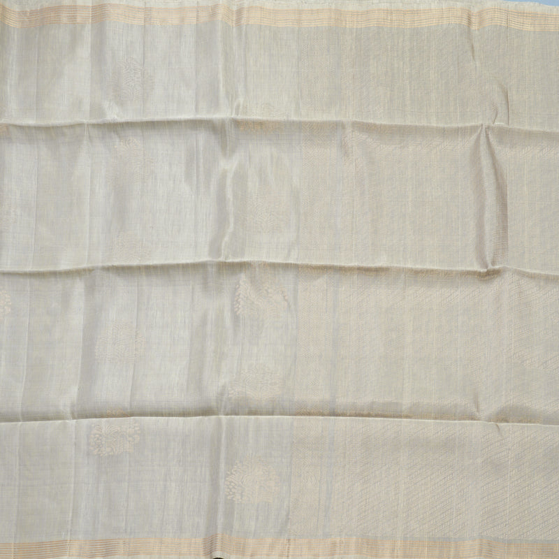 Hayagrivas Light Grey Handloom Soft Silk Saree KBF887H7-9