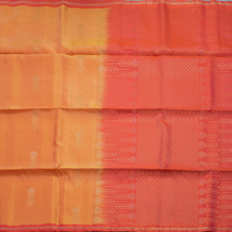 Hayagrivas Golden Orange Handloom Soft Silk Saree KBF888H1-1