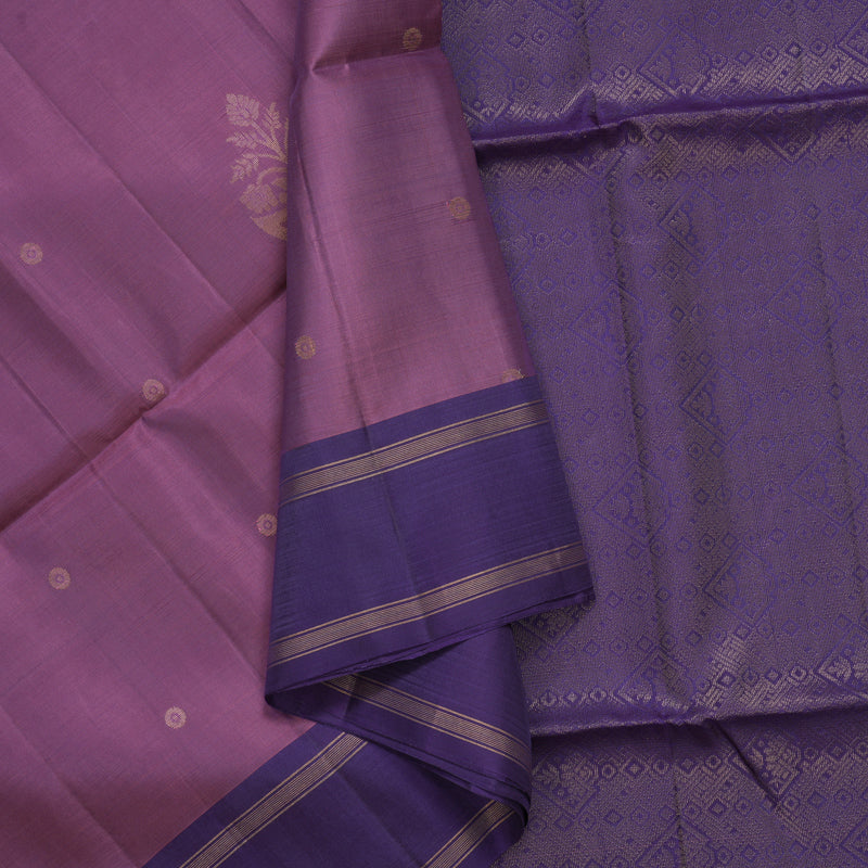 Hayagrivas Mauve Purple Handloom Soft Silk Saree KBF888H1-2