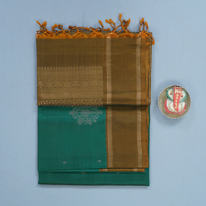Hayagrivas Emerald Green Handloom Soft Silk Saree KBF888H1-3