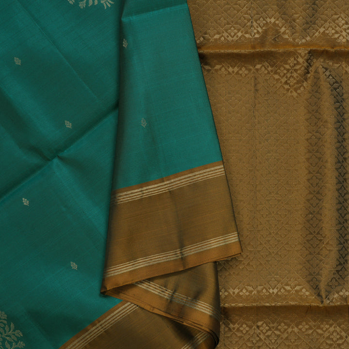Hayagrivas Emerald Green Handloom Soft Silk Saree KBF888H1-3
