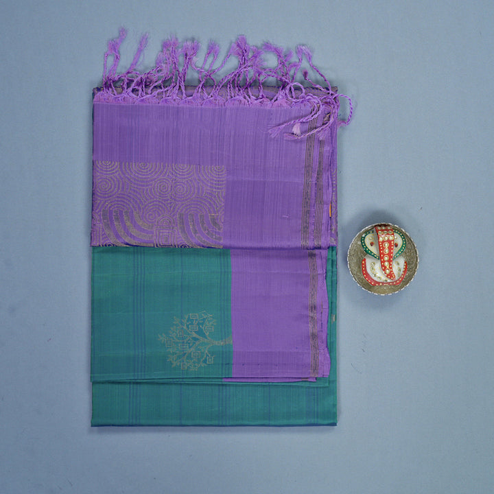 Hayagrivas Aqua Green Handloom Soft Silk Saree KBF888H1-6
