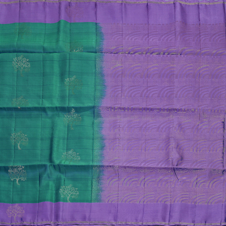 Hayagrivas Aqua Green Handloom Soft Silk Saree KBF888H1-6