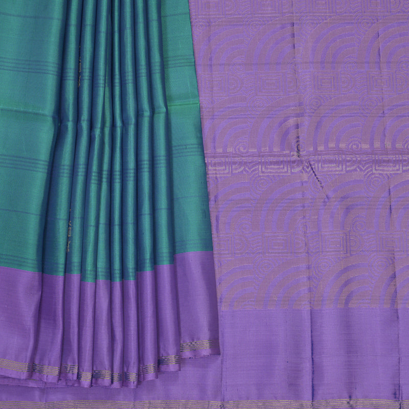 Hayagrivas Aqua Green Handloom Soft Silk Saree KBF888H1-6
