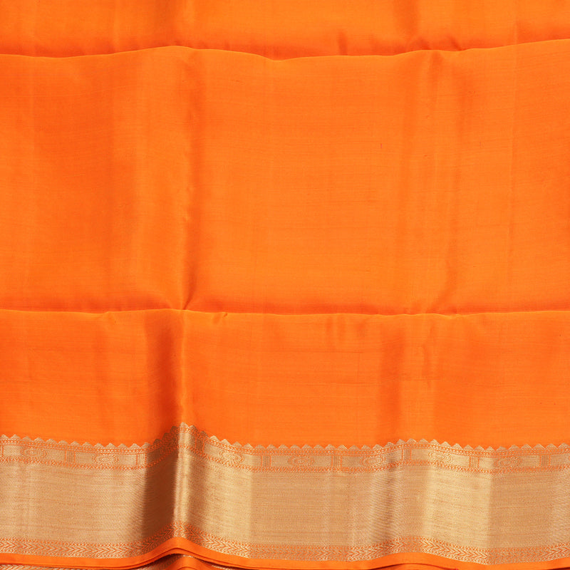 Hayagrivas Orange Handloom Soft Silk Saree KBF888H2-1