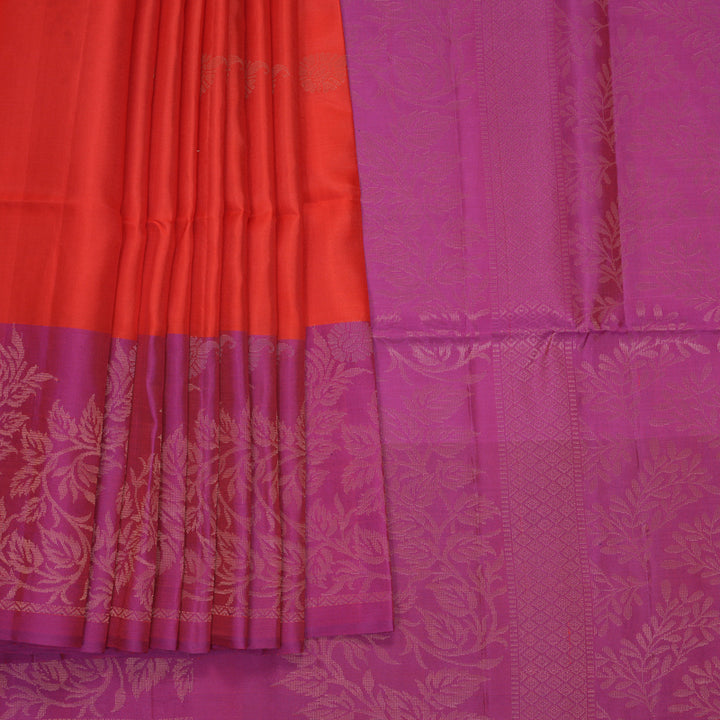 Hayagrivas Red Handloom Soft Silk Saree KBF888H4-3