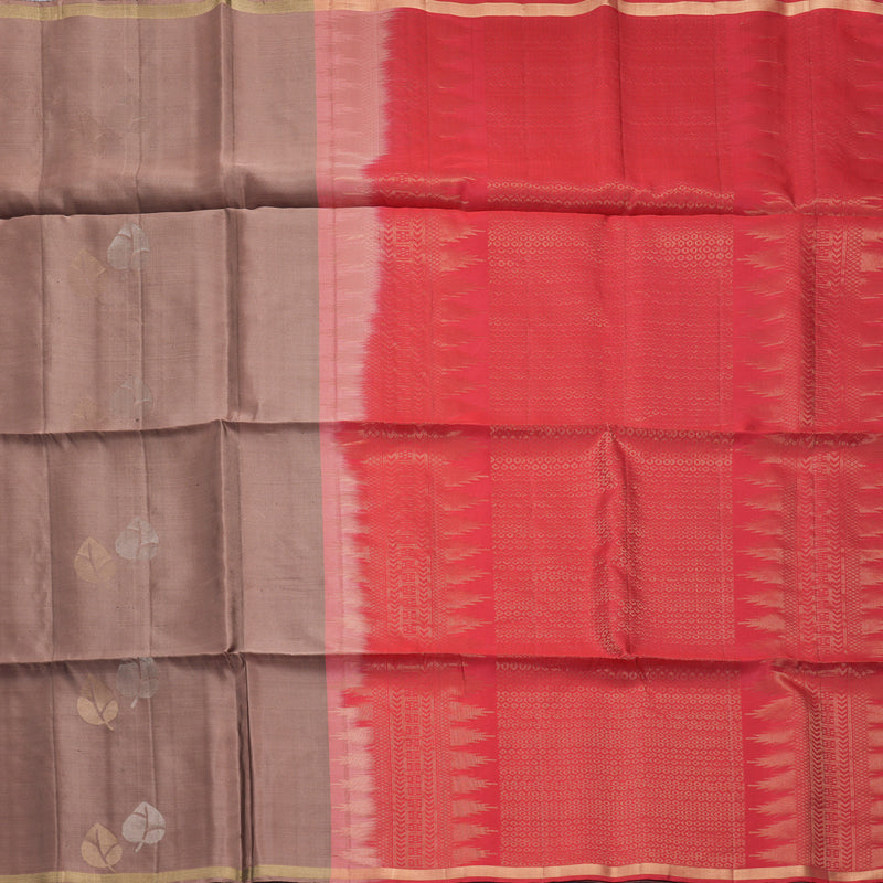 Hayagrivas Dusky Peach Handloom Soft Silk Saree KBF888H5-2
