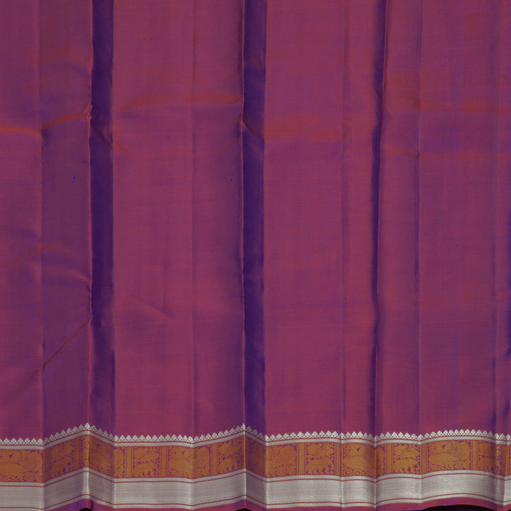 Hayagrivas Handloom Royal Blue Kanjivaram Silk Saree with Purple Border KBF889H10-2
