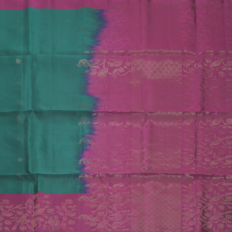 Hayagrivas Rama Green Handloom Soft Silk Saree KBF889H11-1