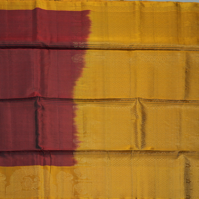 Hayagrivas Maroon Handloom Soft Silk Saree KBF889H12-1