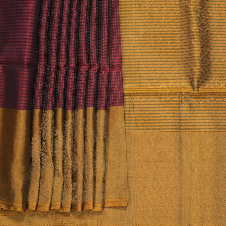 Hayagrivas Maroon Handloom Soft Silk Saree KBF889H12-1