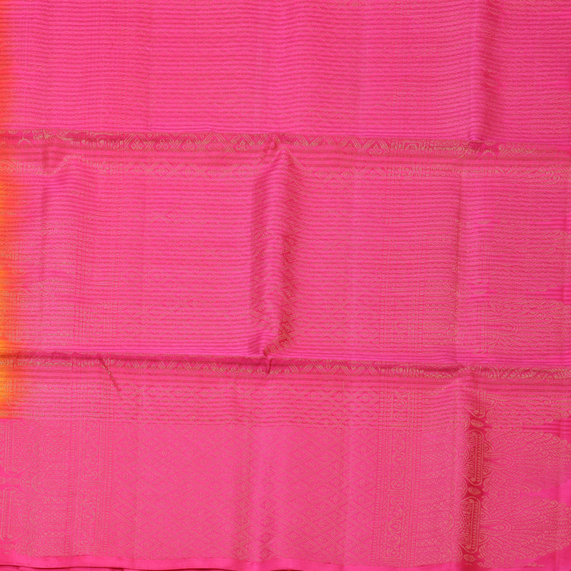 Hayagrivas Orange Stripes Handloom Soft Silk Saree KBF889H12-2