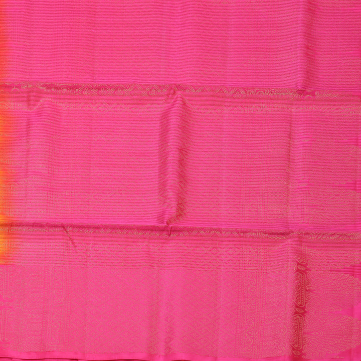 Hayagrivas Orange Stripes Handloom Soft Silk Saree KBF889H12-2