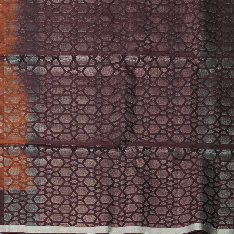 Hayagrivas Rust Brown Handloom Soft Silk Saree KBF889H14-3