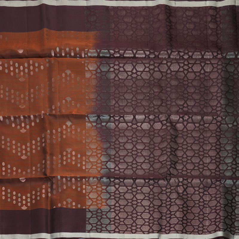 Hayagrivas Rust Brown Handloom Soft Silk Saree KBF889H14-3