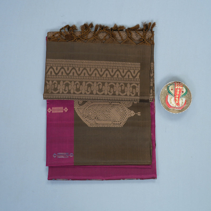 Hayagrivas Magenta Handloom Soft Silk Saree KBF889H15-3