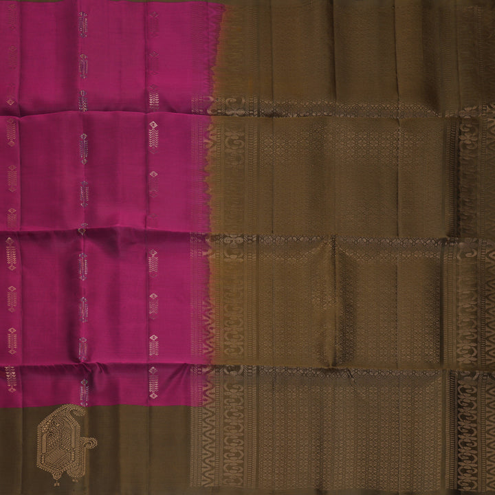 Hayagrivas Magenta Handloom Soft Silk Saree KBF889H15-3
