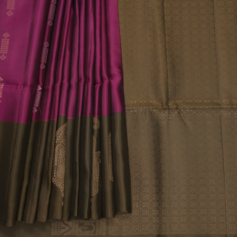 Hayagrivas Magenta Handloom Soft Silk Saree KBF889H15-3