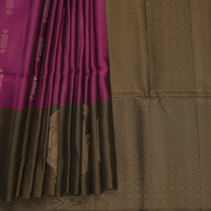 Hayagrivas Magenta Handloom Soft Silk Saree KBF889H15-3