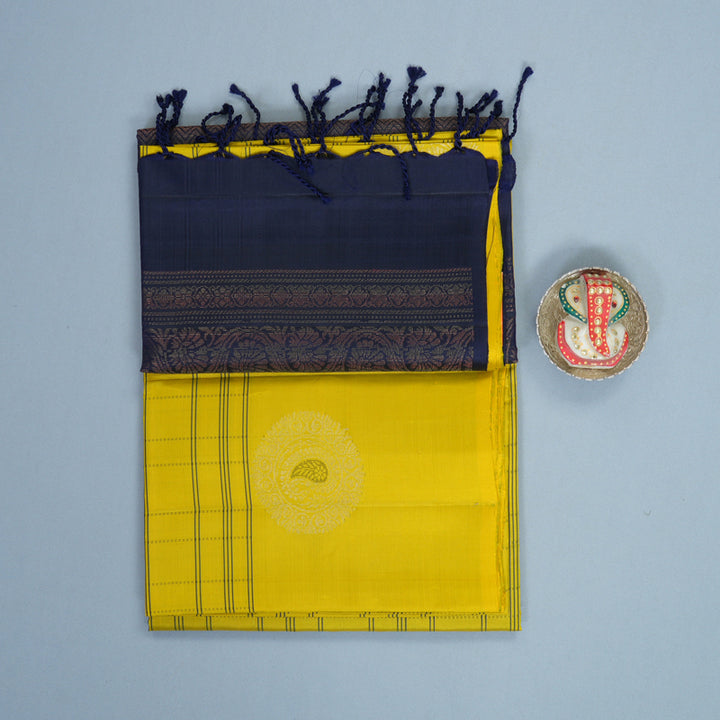 Hayagrivas Lemon Yellow Handloom Soft Silk Saree KBF889H16-1