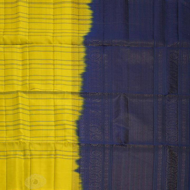 Hayagrivas Lemon Yellow Handloom Soft Silk Saree KBF889H16-1