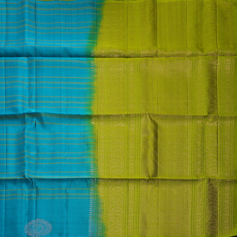Hayagrivas Aqua Blue Handloom Soft Silk Saree KBF889H16-2